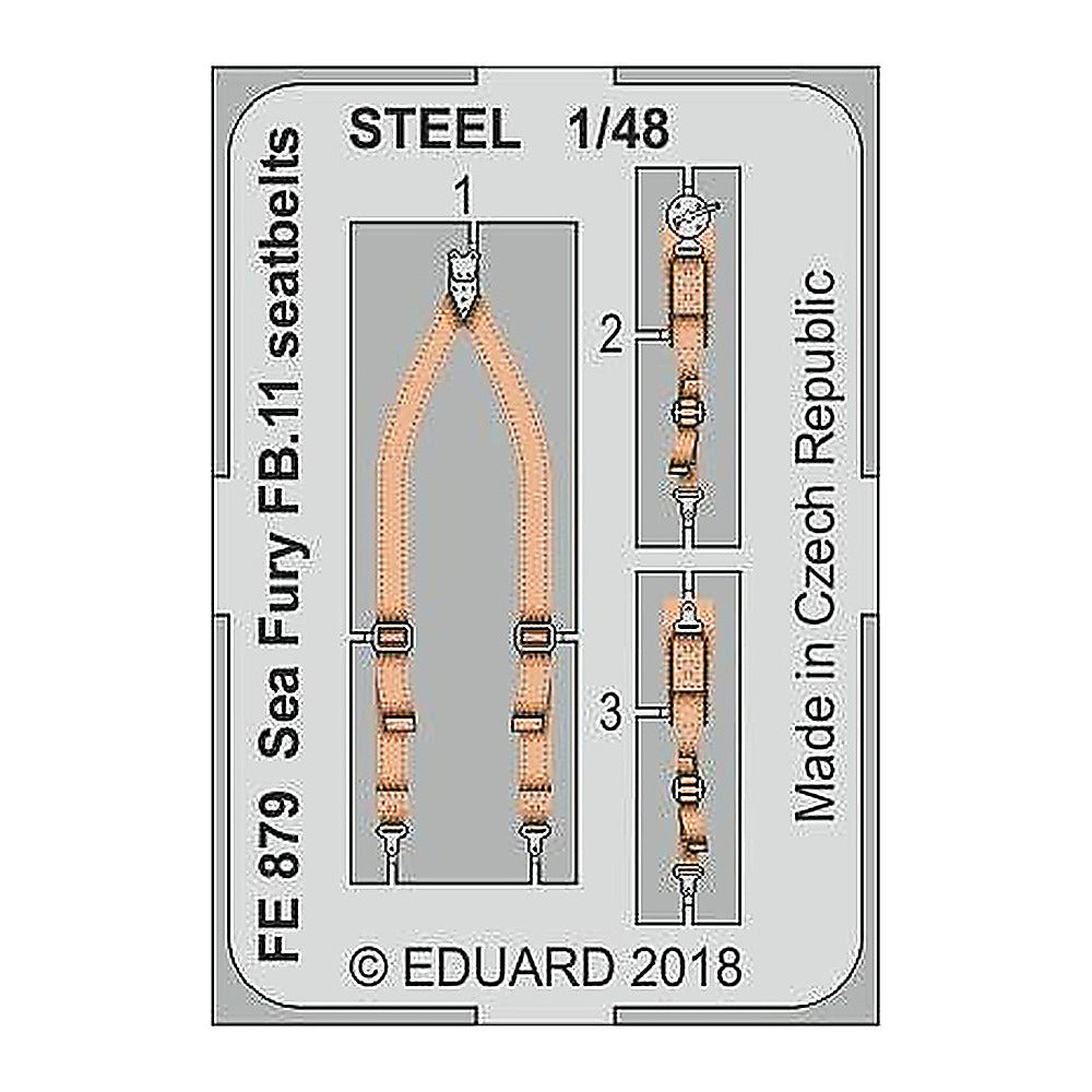 eduard fe879 1 48 sea fury fb 11 seatbelts steel for airfix