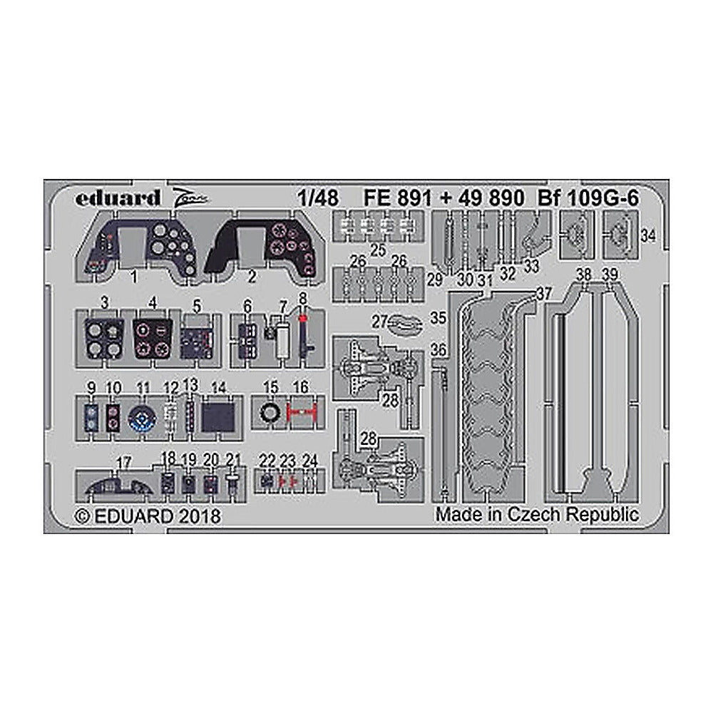 eduard fe891 1 48 bf 109g 6 for tamiya photo etch detail set