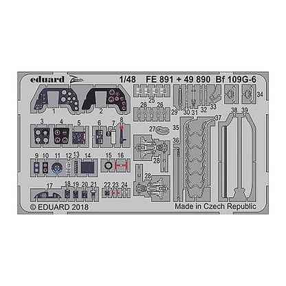 eduard fe891 1 48 bf 109g 6 for tamiya photo etch detail set