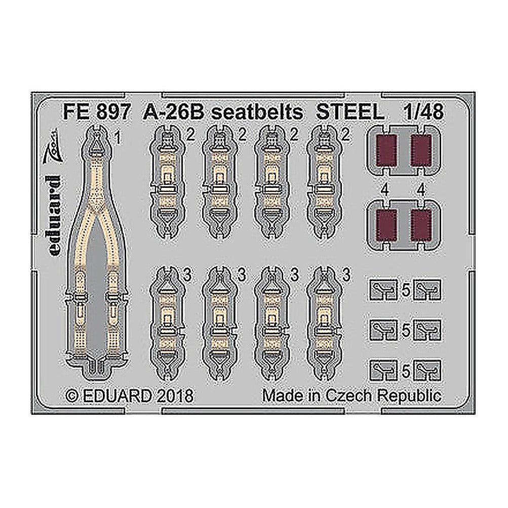 eduard fe897 1 48 a 26b seatbelts steel photo etch for revell