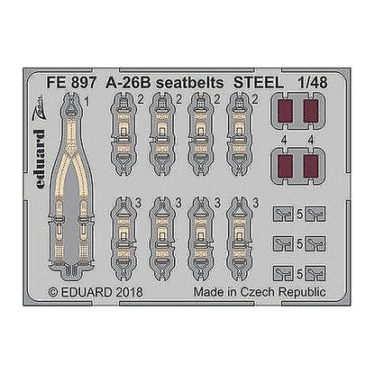 eduard fe897 1 48 a 26b seatbelts steel photo etch for revell