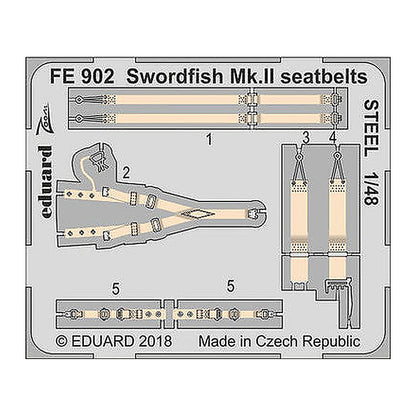 eduard fe902 1 48 swordfish mk ii seatbelts steel for tamiya