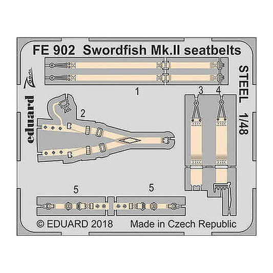 eduard fe902 1 48 swordfish mk ii seatbelts steel for tamiya