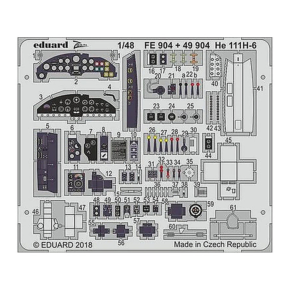 eduard fe904 1 48 he 111h 6 for icm photo etch detail set