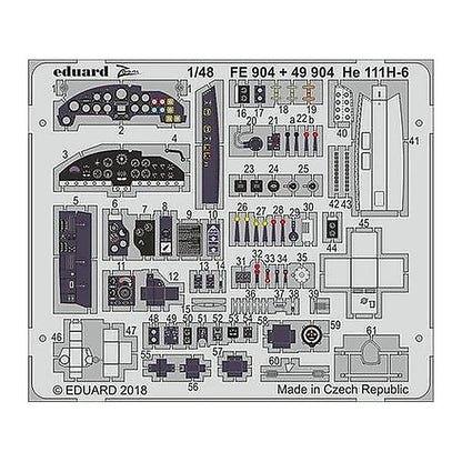 eduard fe904 1 48 he 111h 6 for icm photo etch detail set