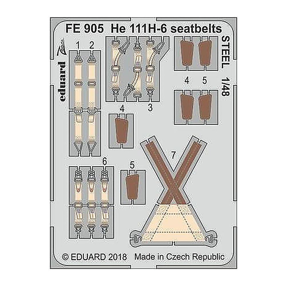 eduard fe905 1 48 he 111h 6 seatbelts steel for icm