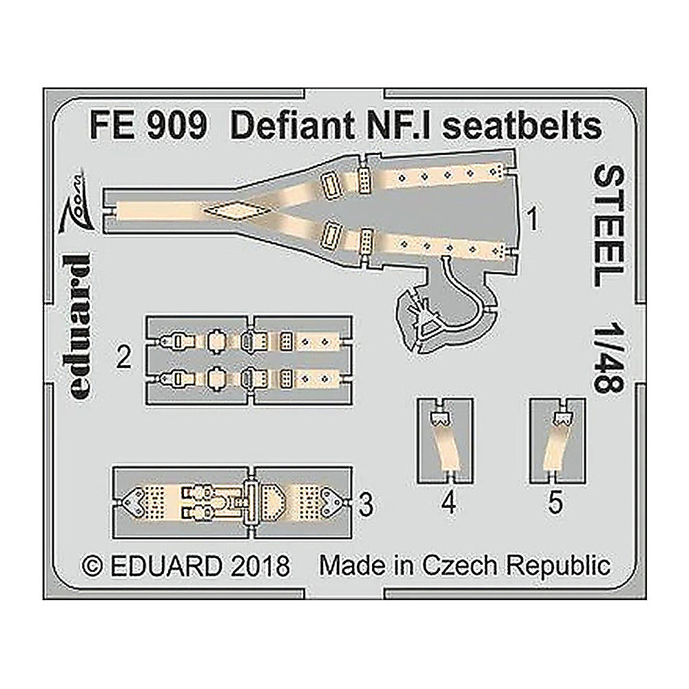 eduard fe909 1 48 defiant nf i seatbelts steel for airfix