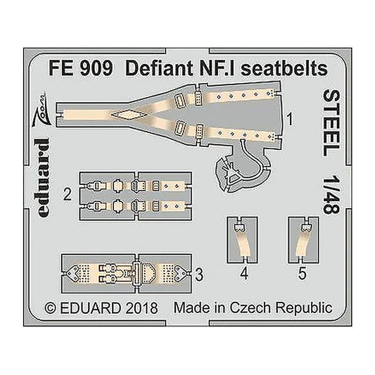 eduard fe909 1 48 defiant nf i seatbelts steel for airfix