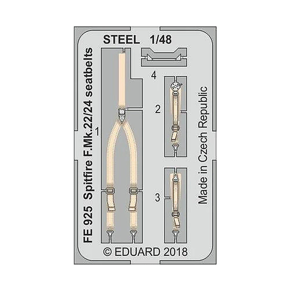 eduard fe925 1 48 spitfire f mk 22 24 seatbelts steel for airfix