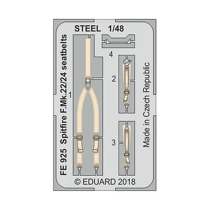 eduard fe925 1 48 spitfire f mk 22 24 seatbelts steel for airfix