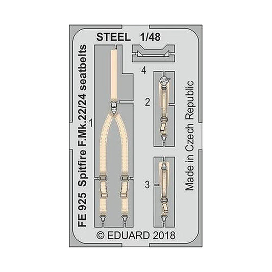eduard fe925 1 48 spitfire f mk 22 24 seatbelts steel for airfix