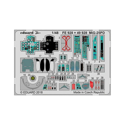 eduard fe928 1 48 mig 25pd for icm photo etch detail set