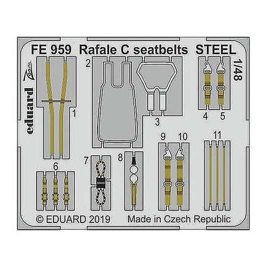 eduard fe959 1 48 rafale c seatbelts steel for revell