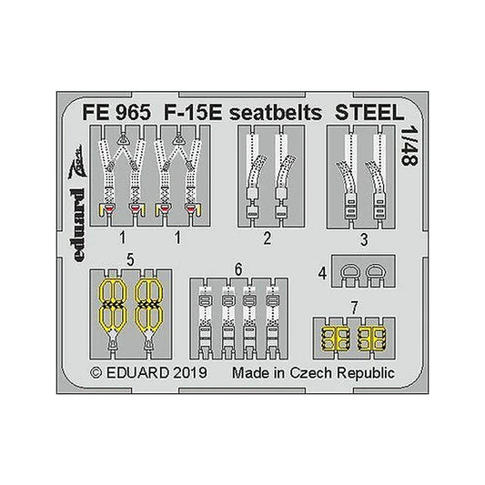 eduard fe965 1 48 f 15e seatbelts steel for great wall hobby