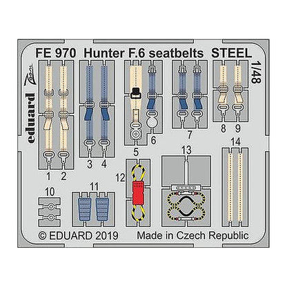 eduard fe970 1 48 hunter f 6 seatbelts steel for airfix