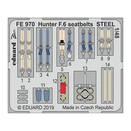 eduard fe970 1 48 hunter f 6 seatbelts steel for airfix
