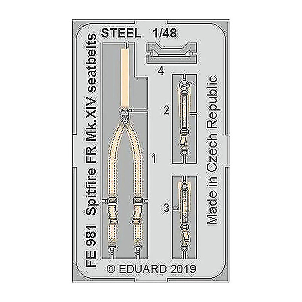 eduard fe981 1 48 spitfire fr mk xiv seatbelts steel for airfix