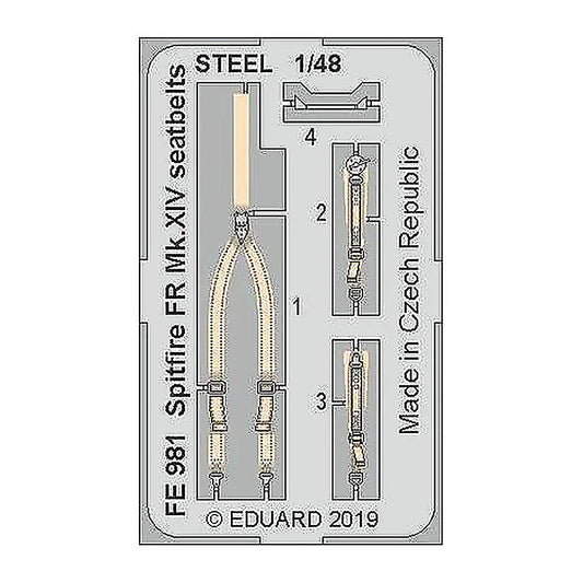 eduard fe981 1 48 spitfire fr mk xiv seatbelts steel for airfix