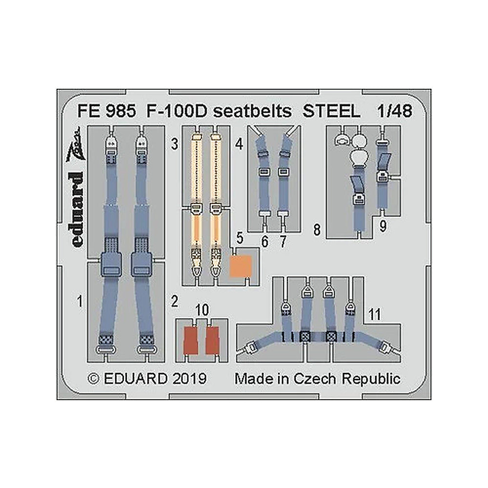 eduard fe985 1 48 f 100d seatbelts steel photo etch for trumpeter