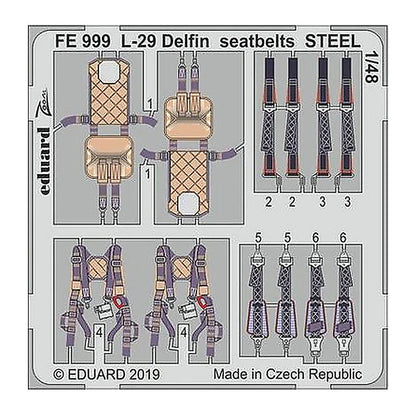 eduard fe999 1 48 l 29 delfin seatbelts steel for amk