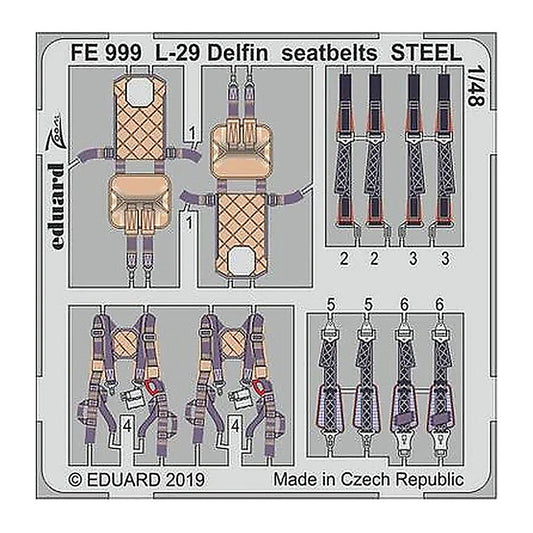 eduard fe999 1 48 l 29 delfin seatbelts steel for amk