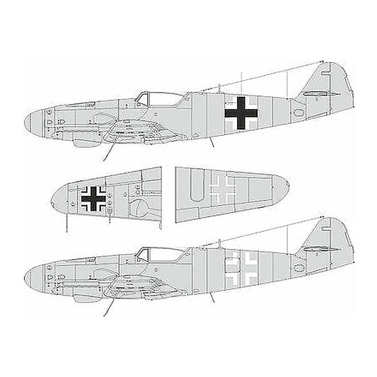 eduard lx011 1 24 bf 109g 5 6 national insignia mask for airfix