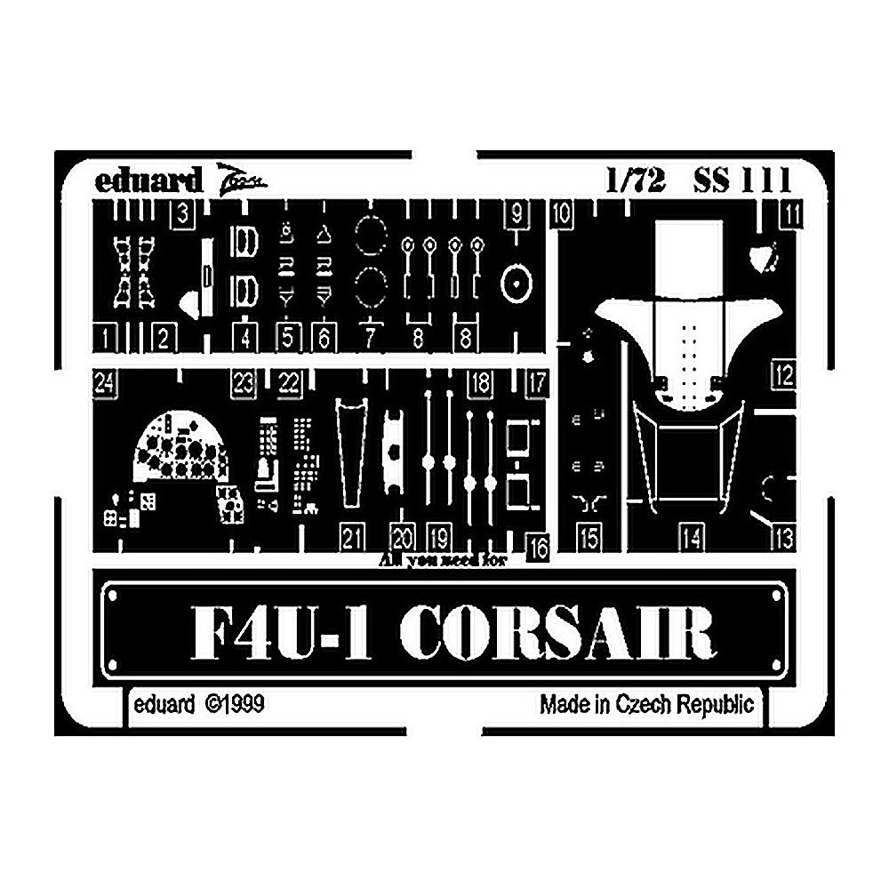 eduard ss111 1 72 corsair photo etch interior detail set