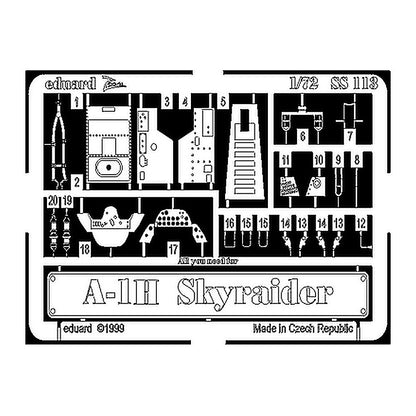 eduard ss113 1 72 a 1h skyraider photo etch interior detail set