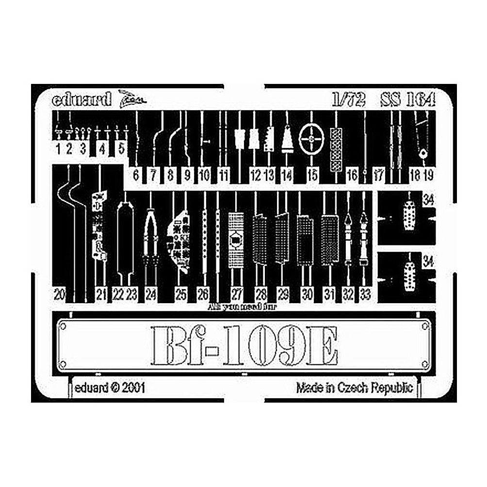 eduard ss164 1 72 bf 109e for tamiya photo etch detail set