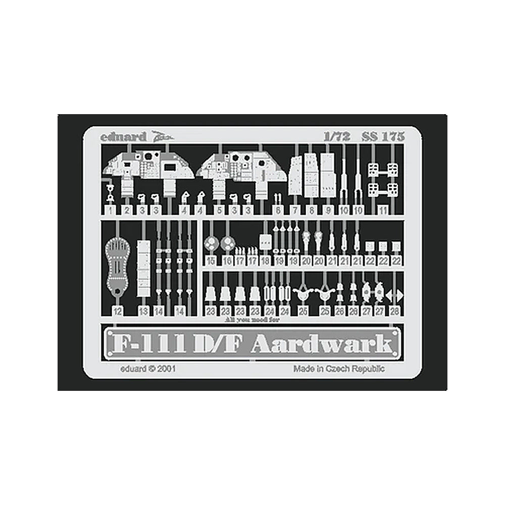 eduard ss175 1 72 f 111 d f aardvark photo etch interior detail set