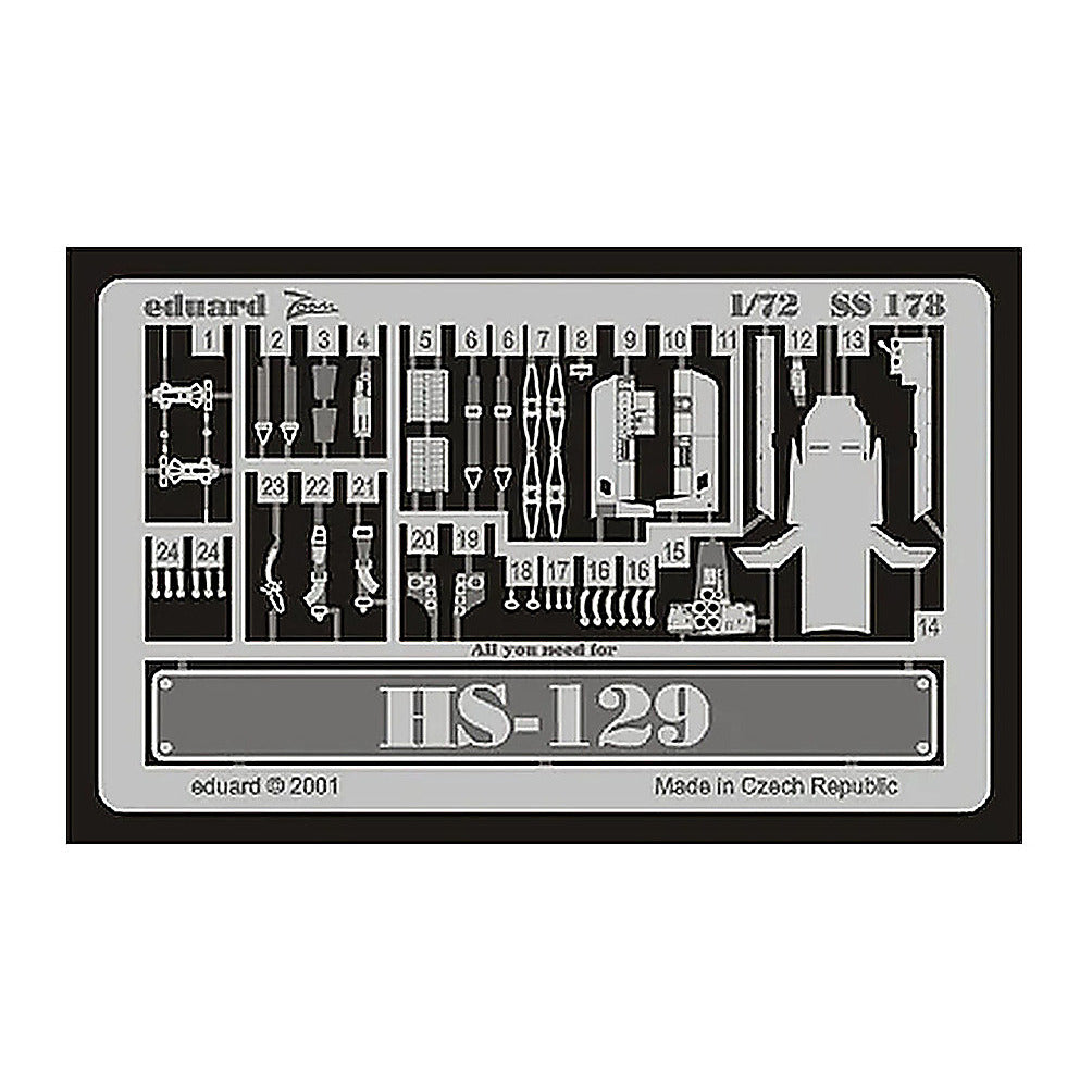 eduard ss178 1 72 hs 129 for italeri photo etch detail set