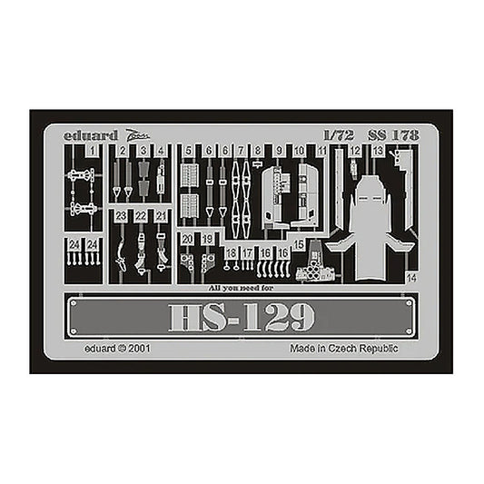 eduard ss178 1 72 hs 129 for italeri photo etch detail set
