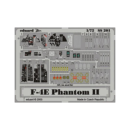 eduard ss201 1 72 f 4e phantom ii photo etch interior detail set