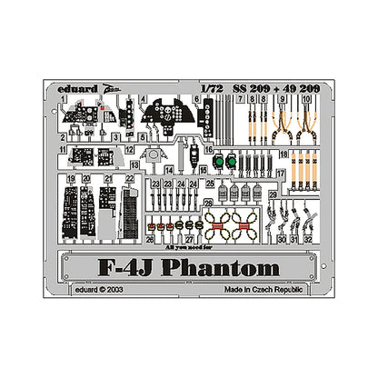 eduard ss209 1 72 f 4j phantom photo etch interior detail set