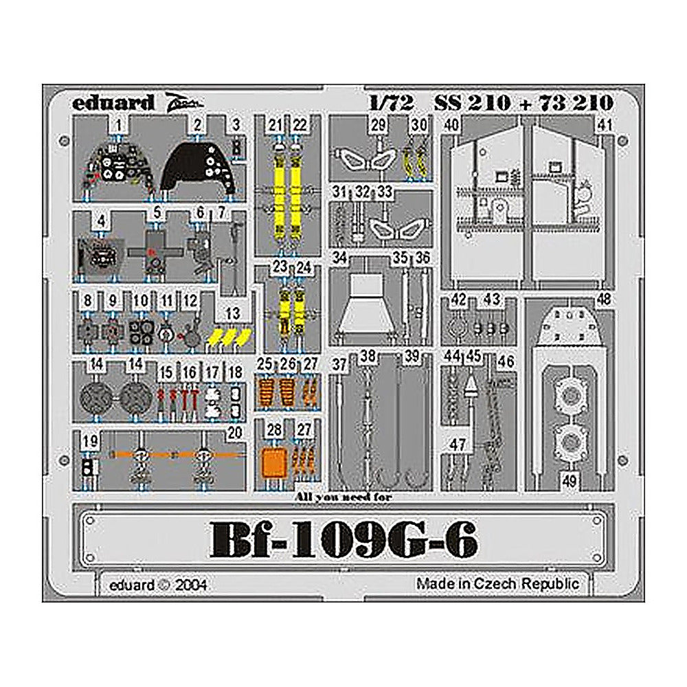 eduard ss210 1 72 bf 109g 6 for hasegawa photo etch detail set
