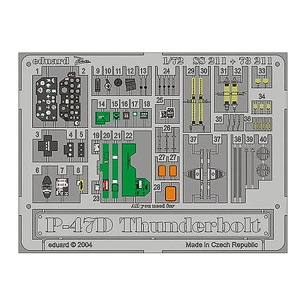 eduard ss211 1 72 p 47d 30 thunderbolt photo etch interior detail set