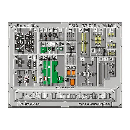 eduard ss211 1 72 p 47d 30 thunderbolt photo etch interior detail set