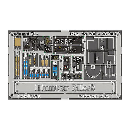 eduard ss230 1 72 hunter mk 6 for revell photo etch detail set