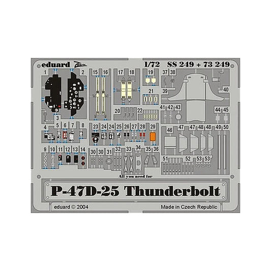 eduard ss249 1 72 p 47d 25 thunderbolt detail set