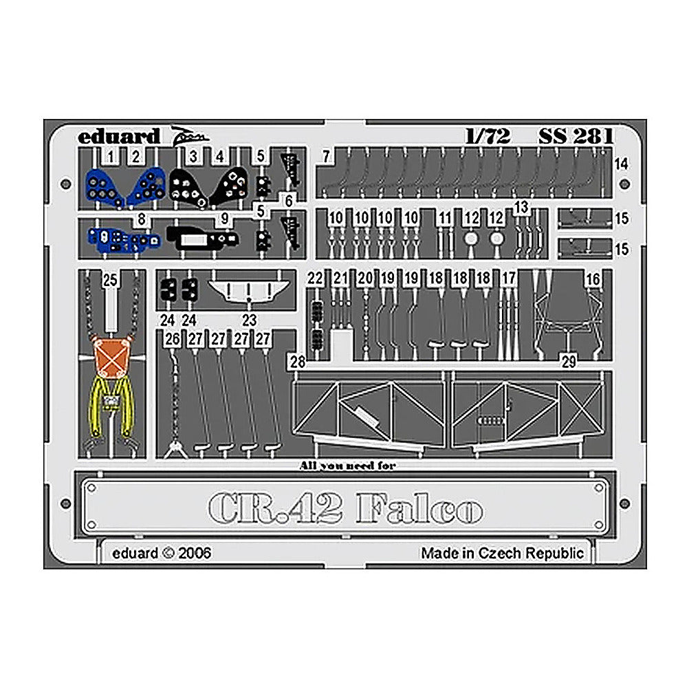 eduard ss281 1 72 cr 42 falco for italeri photo etch detail set