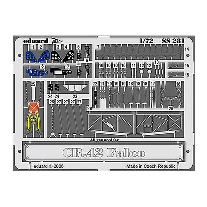 eduard ss281 1 72 cr 42 falco for italeri photo etch detail set