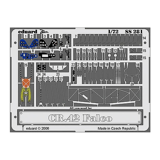 eduard ss281 1 72 cr 42 falco for italeri photo etch detail set