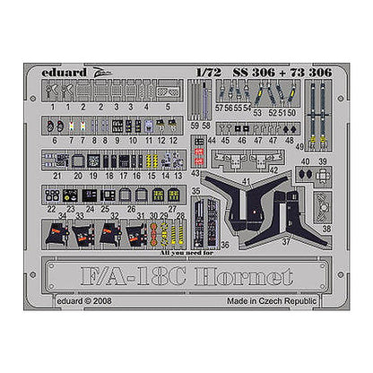 eduard ss306 1 72 f a 18c zoom set for academy