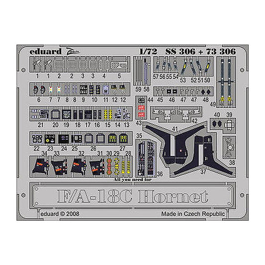 eduard ss306 1 72 f a 18c zoom set for academy