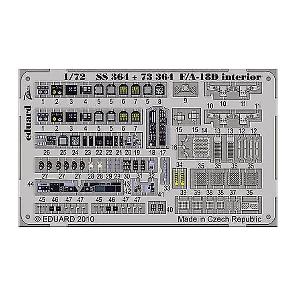 eduard ss364 1 72 f a 18d interior zoom set for academy