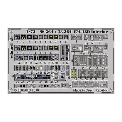 eduard ss364 1 72 f a 18d interior zoom set for academy