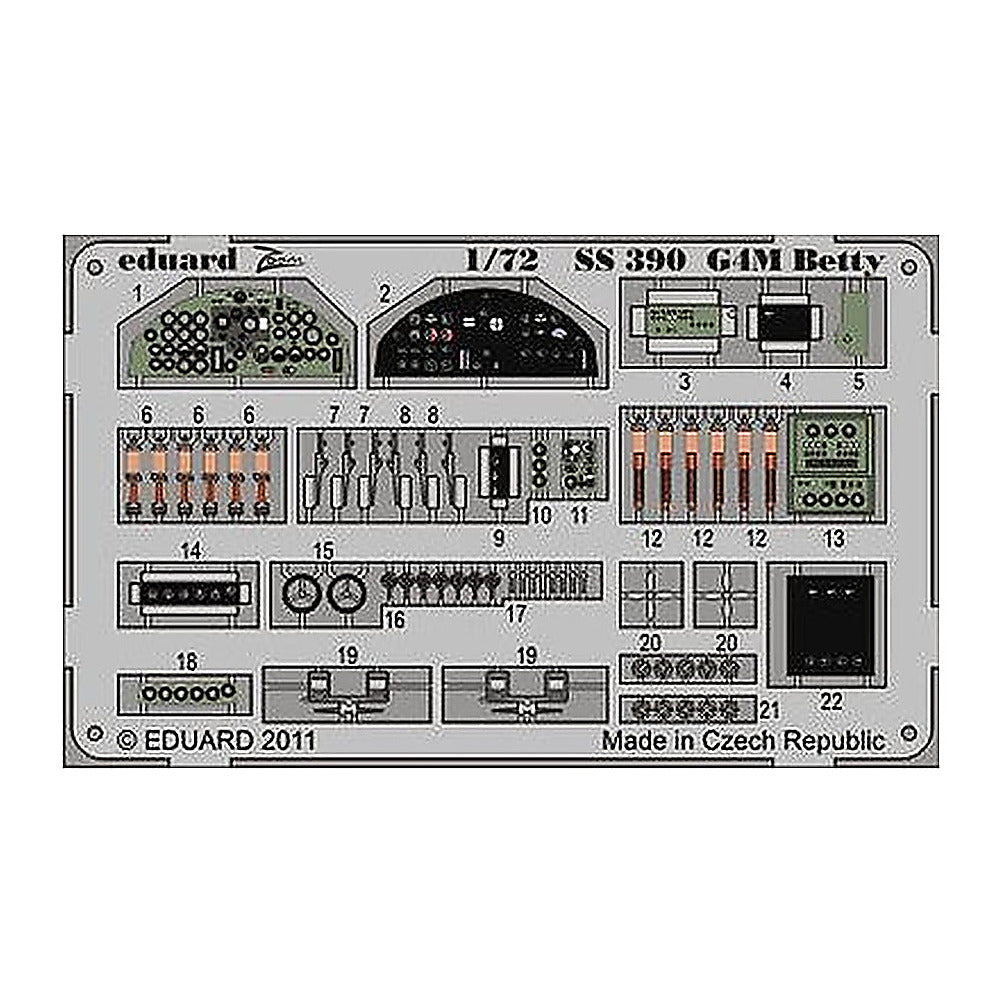 eduard ss390 1 72 betty for hasegawa photo etch detail set