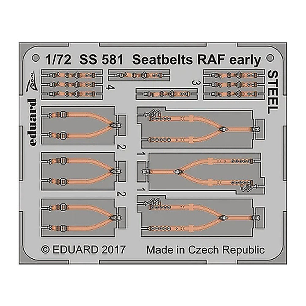 eduard ss581 1 72 seatbelts raf early steel for