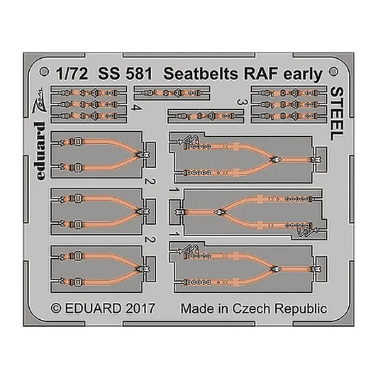 eduard ss581 1 72 seatbelts raf early steel for