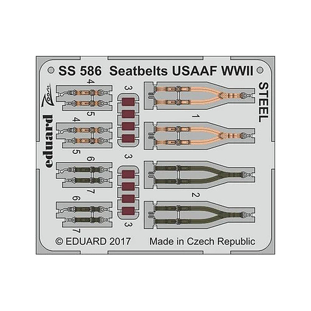 eduard ss586 1 72 seatbelts usaaf wwii steel photo etch